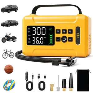 Tire Inflator Portable Air Compressor 160 PSI Air Pump for Cars 8000 mAh & 12V DC Dual Powered Fast 30L/min, Digital Tire Pressure Gauge, LED Lights, 5 Modes Presetting, Auto Shut-off Tire Inflator Portable Air Compressor 160 PSI Air Pump for Cars 8000 mAh & 12V DC Dual Powered Fast 30L/min, Digital Tire Pressure Gauge, LED Lights, 5 Modes Presetting, Auto Shut-off
