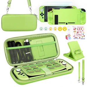 Switch Accessories Bundle, 17 in 1 Green Switch Accessories Kit for Girls Include Switch Carrying Case, Adjustable Stand, Protective Case for Switch Console & J-Con Switch Accessories Bundle, 17 in 1 Green Switch Accessories Kit for Girls Include Switch Carrying Case, Adjustable Stand, Protective Case for Switch Console & J-Con