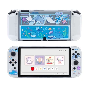 Slim Cover Case Compatible with Switch OLED, Shock-Absorption and Anti-Scratch PC Cover Skin for Switch OLED Game Console - Shark Star Slim Cover Case Compatible with Switch OLED, Shock-Absorption and Anti-Scratch PC Cover Skin for Switch OLED Game Console - Shark Star