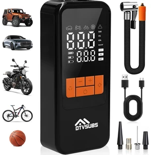 Tire Inflator Portable Air Compressor, 150PSI Tire Air Pump for Cars, Bikes | 4000mAh Cordless Bike Pump with Digital Pressure Gauge, LED Lights & Auto Shut-off, 4x Faster Inflation Air Pump Tire Inflator Portable Air Compressor, 150PSI Tire Air Pump for Cars, Bikes | 4000mAh Cordless Bike Pump with Digital Pressure Gauge, LED Lights & Auto Shut-off, 4x Faster Inflation Air Pump
