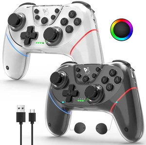 2 Pack Stinto Pro Wireless Controller for Nintendo Switch 2/Switch/Lite/OLED/PC/Steam, Hall Effect Joysticks & Triggers, RGB Grip, Dual Vibration/Wake-Up/Turbo/Macros/4-Way D-Pad 2 Pack Stinto Pro Wireless Controller for Nintendo Switch 2/Switch/Lite/OLED/PC/Steam, Hall Effect Joysticks & Triggers, RGB Grip, Dual Vibration/Wake-Up/Turbo/Macros/4-Way D-Pad