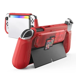 Dockable Protective Case for Switch OLED, with Flip Game Storage | Ergonomic Grip Cover for Switch OLED 2021 (7.0"), Not for Switch 2 (2025 Release, 7.9"), Kickstand Compatible, Red Dockable Protective Case for Switch OLED, with Flip Game Storage | Ergonomic Grip Cover for Switch OLED 2021 (7.0"), Not for Switch 2 (2025 Release, 7.9"), Kickstand Compatible, Red