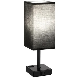 Black Bedside Table Lamp for Bedroom - Dimmable Touch, USB C+A, AC Outlet | 3-Way Dimming, 5000K Daylight Bulb Included, Nightstand Lamp with Square Linen Shade, Small Room Decor for Men, Boys, Desk Black Bedside Table Lamp for Bedroom - Dimmable Touch, USB C+A, AC Outlet | 3-Way Dimming, 5000K Daylight Bulb Included, Nightstand Lamp with Square Linen Shade, Small Room Decor for Men, Boys, Desk