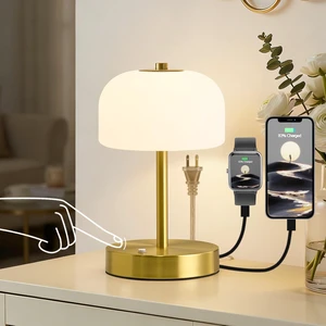 9" Corded Touch Control Gold Table Lamp with USB A+C Charging Ports, Dimmable LED Bedside Lamp with 3 Color Temperatures, Small Modern Table Lamps for Bedroom Nightstand Living Room 9" Corded Touch Control Gold Table Lamp with USB A+C Charging Ports, Dimmable LED Bedside Lamp with 3 Color Temperatures, Small Modern Table Lamps for Bedroom Nightstand Living Room