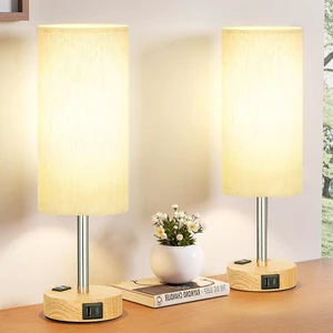 Bedside Table Lamp Set of 2 - Dimmable Touch, USB A+C, AC Outlet | 3-Way Dimmable, LED Bulb Included, USB C+A Charging Ports, Cream Fabric Lampshade, Metal Base, 14in Small Bedroom Lamps Set Bedside Table Lamp Set of 2 - Dimmable Touch, USB A+C, AC Outlet | 3-Way Dimmable, LED Bulb Included, USB C+A Charging Ports, Cream Fabric Lampshade, Metal Base, 14in Small Bedroom Lamps Set