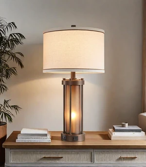 Farmhouse Table Lamps for Living Room with USB C+A Ports | Vintage Rustic Nightstand Lamp with Amber Glass Nightlight, Retro Desk Lamp for Bedroom Entryway, Study, 2 Bulbs Included Farmhouse Table Lamps for Living Room with USB C+A Ports | Vintage Rustic Nightstand Lamp with Amber Glass Nightlight, Retro Desk Lamp for Bedroom Entryway, Study, 2 Bulbs Included