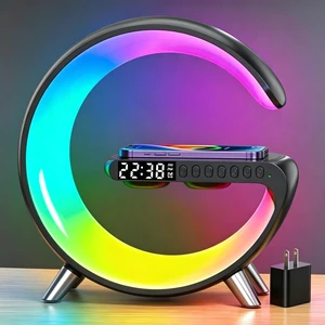 5 in 1 LED Table Lamp with Wireless Charging Bluetooth Speaker | App Controlled Night Light Alarm Clock for Christmas Birthday Gifts for Teens Adults Desk Office Bedroom Decor 5 in 1 LED Table Lamp with Wireless Charging Bluetooth Speaker | App Controlled Night Light Alarm Clock for Christmas Birthday Gifts for Teens Adults Desk Office Bedroom Decor