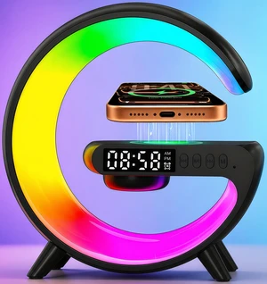 5 in 1 Smart LED Table Lamp with Wireless Charging, Bluetooth Speaker, Bedside Night Light, Sunrise Alarm Clock for Christmas Birthday Gifts for Girls Boys Teens Adults Desk Office Bedroom Home Decor 5 in 1 Smart LED Table Lamp with Wireless Charging, Bluetooth Speaker, Bedside Night Light, Sunrise Alarm Clock for Christmas Birthday Gifts for Girls Boys Teens Adults Desk Office Bedroom Home Decor