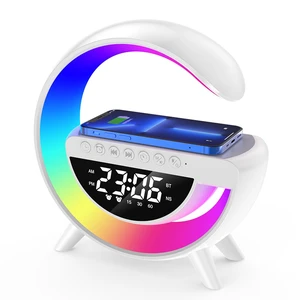 Wireless Charging Table Lamp Multifunctional Bluetooth Speaker & Alarm Clock - LED Bedside Desk Lamp Night Light for Heavy Sleepers, Superfine Bedroom Home Decoration (White) Wireless Charging Table Lamp Multifunctional Bluetooth Speaker & Alarm Clock - LED Bedside Desk Lamp Night Light for Heavy Sleepers, Superfine Bedroom Home Decoration (White)