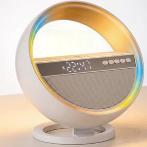 6-in-1 RGB LED Table Lamp with Bluetooth Speaker & Wireless Charging | 15W Wireless Charging, Bluetooth 5.3 Speaker, Digital Alarm Clock with Time Display, Dimmable RGB Light, Bedroom, Home 6-in-1 RGB LED Table Lamp with Bluetooth Speaker & Wireless Charging | 15W Wireless Charging, Bluetooth 5.3 Speaker, Digital Alarm Clock with Time Display, Dimmable RGB Light, Bedroom, Home