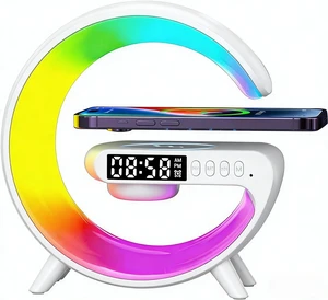 Mini Wireless Speaker with Bluetooth Lamp, Atmosphere Lamp, Wireless Charging, Alarm Clock,Smart LED Table Lamp, Night Light, Birthday Gifts for Girls Boys Party Aged 4-12 (White) Mini Wireless Speaker with Bluetooth Lamp, Atmosphere Lamp, Wireless Charging, Alarm Clock,Smart LED Table Lamp, Night Light, Birthday Gifts for Girls Boys Party Aged 4-12 (White)
