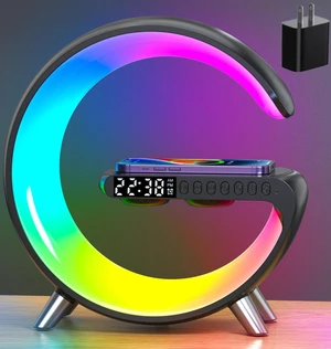 Smart LED Table Lamp, 4-in-1 Wireless Charger Alarm Clock | Night Light, Bluetooth Speaker with App Control, Bedside Lamp with Charging Station for Home Decor, Teen Girls Boys Gifts Smart LED Table Lamp, 4-in-1 Wireless Charger Alarm Clock | Night Light, Bluetooth Speaker with App Control, Bedside Lamp with Charging Station for Home Decor, Teen Girls Boys Gifts