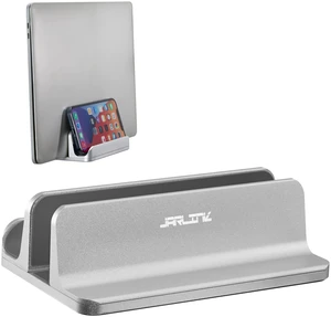 2-in-1 Vertical Laptop Stand, Adjustable Aluminum Desk Dock, Silver | Adjustable Laptop Holder for Desk, Space-Saving Organizer Compatible with All MacBook, Samsung, HP, Dell, Chromebook 2-in-1 Vertical Laptop Stand, Adjustable Aluminum Desk Dock, Silver | Adjustable Laptop Holder for Desk, Space-Saving Organizer Compatible with All MacBook, Samsung, HP, Dell, Chromebook