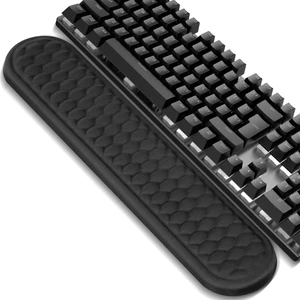 Keyboard Wrist Rest, Ergonomic Memory Foam Wrist Support,Black | 3D Textured Lycra Surface, Premium memory foam, Non-slip PU base, Elbow and forearm support, Comfortable for work and gaming