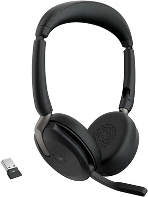 Jabra Evolve2 65 Flex Wireless Stereo Headset - Bluetooth, Noise-Cancelling ClearVoice Technology & Hybrid ANC - Certified for Microsoft Teams - Black Jabra Evolve2 65 Flex Wireless Stereo Headset - Bluetooth, Noise-Cancelling ClearVoice Technology & Hybrid ANC - Certified for Microsoft Teams - Black