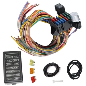 Wiring Harness 14 Circuit Universal, Circuit Wiring Harness Kit 14 Fuse for Street Muscle Car, Hot Rod Wire Harness 12-14 Circuit Street Rod Wiring Harness 14 Circuit Universal, Circuit Wiring Harness Kit 14 Fuse for Street Muscle Car, Hot Rod Wire Harness 12-14 Circuit Street Rod