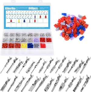 Connector Pins Kit 840Pcs 26 Types - 1/1.5/1.8/2.2/2.8/3.5mm Automotive Terminal Pins 22-12 Gauge Car Electrical Male & Female Wire Pins, Wire Seals, Repinning Kit Connector Pins Kit 840Pcs 26 Types - 1/1.5/1.8/2.2/2.8/3.5mm Automotive Terminal Pins 22-12 Gauge Car Electrical Male & Female Wire Pins, Wire Seals, Repinning Kit