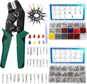812Pcs Pin Connector Kit with Crimping Pliers - Terminal Pin 1/1.5/1.8/2/2.2/2.3/2.8/3.5mm Non-Insulated Plug Removal Male & Female Wire Pins - Automotive Car Electrical (813-Crimping Pliers) 812Pcs Pin Connector Kit with Crimping Pliers - Terminal Pin 1/1.5/1.8/2/2.2/2.3/2.8/3.5mm Non-Insulated Plug Removal Male & Female Wire Pins - Automotive Car Electrical (813-Crimping Pliers)