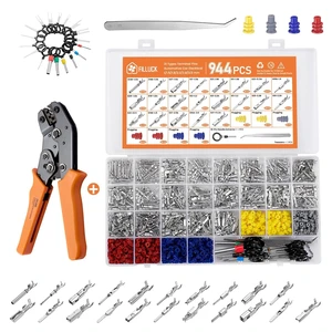 945Pcs Pin Connector Kit,Car Electrical Wire Connectors Terminal Pins,21Type Non-Insulated Plug 1/1.5/1.8/2.2/2.8/3.5mm,Large Quantity&Easy Store with Ratchet Crimping Tool 22-16 AWG 945Pcs Pin Connector Kit,Car Electrical Wire Connectors Terminal Pins,21Type Non-Insulated Plug 1/1.5/1.8/2.2/2.8/3.5mm,Large Quantity&Easy Store with Ratchet Crimping Tool 22-16 AWG