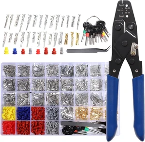 950Pcs Pin Connector Terminal Kit Crimping Tool Automotive Set Car Electrical 1/1.5/1.8/2.2/2.3/2.5/2.8/3.5mm Male Female Wire Seal Removal Tool Non-Insulated Plug Crimper Crimp Motorcycle 950Pcs Pin Connector Terminal Kit Crimping Tool Automotive Set Car Electrical 1/1.5/1.8/2.2/2.3/2.5/2.8/3.5mm Male Female Wire Seal Removal Tool Non-Insulated Plug Crimper Crimp Motorcycle