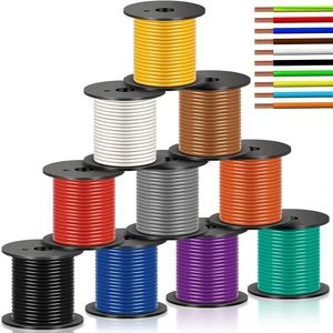 10 Pcs 22 Gauge Automotive Wire 100 Ft, CCA for 12V Car Audio Copper Clad Aluminum with 10 Colors, Stranded Primary Wire for Automotive Electrical and Harness Wiring Applications 10 Pcs 22 Gauge Automotive Wire 100 Ft, CCA for 12V Car Audio Copper Clad Aluminum with 10 Colors, Stranded Primary Wire for Automotive Electrical and Harness Wiring Applications