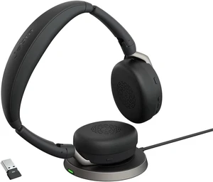 Jabra Evolve2 65 Flex Stereo Headset with Bluetooth, Wireless Charging Pad - Noise-Cancelling ClearVoice Technology & Hybrid Active Noise Cancellation - Certified for Microsoft Teams - Black Jabra Evolve2 65 Flex Stereo Headset with Bluetooth, Wireless Charging Pad - Noise-Cancelling ClearVoice Technology & Hybrid Active Noise Cancellation - Certified for Microsoft Teams - Black