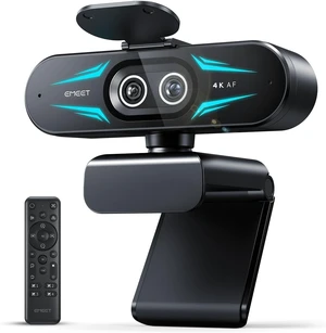 EMEET Dual-Camera 4K Webcam for Streaming, Wide-Angle & Telephoto, Max 11X Hybrid Zoom & PDAF Autofocus, Remote Control, RGB Lighting, 2 Mics, Ideal for Livestreaming and Online Meeting EMEET Dual-Camera 4K Webcam for Streaming, Wide-Angle & Telephoto, Max 11X Hybrid Zoom & PDAF Autofocus, Remote Control, RGB Lighting, 2 Mics, Ideal for Livestreaming and Online Meeting