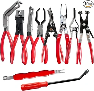 10 Pieces Electrical Disconnect Pliers for Cars, Automotive Electrical Plug Connector Disconnect Tool and Connector Separator and Hose Clamp Pliers, Fuel Line Tool and Auto Trim Removal Tool Set 10 Pieces Electrical Disconnect Pliers for Cars, Automotive Electrical Plug Connector Disconnect Tool and Connector Separator and Hose Clamp Pliers, Fuel Line Tool and Auto Trim Removal Tool Set