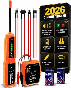 Automotive Wire Tracer, Short & Open Finder, Broken Wire Detector
DC 6-42V Cable Tracker, Broken Wire Locator, Electrical Fault Tracer, Circuit Tester & Auto Wire Locator Automotive Wire Tracer, Short & Open Finder, Broken Wire Detector
DC 6-42V Cable Tracker, Broken Wire Locator, Electrical Fault Tracer, Circuit Tester & Auto Wire Locator