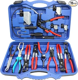 Hose Clamp Pliers Set 15pcs Hose Clamp Removal and Install Tool Kit
for Automotive Coolant Radiator Heater, Water Hose, Fuel Lines etc, with Electrical Disconnect Pliers, Hose Pinch off Pliers Hose Clamp Pliers Set 15pcs Hose Clamp Removal and Install Tool Kit
for Automotive Coolant Radiator Heater, Water Hose, Fuel Lines etc, with Electrical Disconnect Pliers, Hose Pinch off Pliers