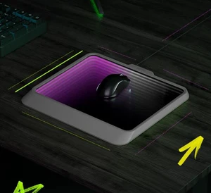 Professional Esport Tempered Glass Gaming Mouse Pad, Ultra-Smooth Surface Infinite RGB Gaming Mouse Pad for FPS Games And Gamers - Grey Professional Esport Tempered Glass Gaming Mouse Pad, Ultra-Smooth Surface Infinite RGB Gaming Mouse Pad for FPS Games And Gamers - Grey