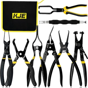 8PCS Fuel Line Pliers Set, Fuel Line Disconnect Tool Set with Fuel Filter Caliper, Hose Clamp Plier, Electrical Disconnect Tool Kit, Panel Clip Remover and Storage Bag 8PCS Fuel Line Pliers Set, Fuel Line Disconnect Tool Set with Fuel Filter Caliper, Hose Clamp Plier, Electrical Disconnect Tool Kit, Panel Clip Remover and Storage Bag