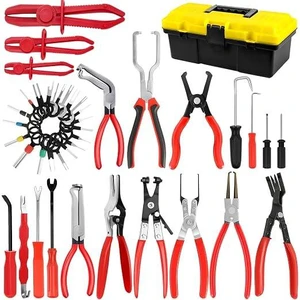 39-Piece Automotive Fuel Line Pliers Set, Fuel Line Disconnect Tool Kit & Hose Clamp Tool Set with Electrical Disconnect Pliers, Terminal Pin Removal Tools, Pinch-Off Clamps & Toolbox 39-Piece Automotive Fuel Line Pliers Set, Fuel Line Disconnect Tool Kit & Hose Clamp Tool Set with Electrical Disconnect Pliers, Terminal Pin Removal Tools, Pinch-Off Clamps & Toolbox