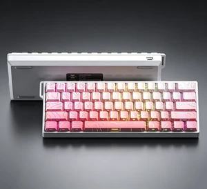 60% Mechanical Gaming Keyboard Wired, Hall Effect Magnetic Switch Hot Swappable, Adjustable Actuation RT Mode, 8000 Hz Polling Rate, RGB Keyboard 60 Percent Compact Design for PC - Line Design Pink 60% Mechanical Gaming Keyboard Wired, Hall Effect Magnetic Switch Hot Swappable, Adjustable Actuation RT Mode, 8000 Hz Polling Rate, RGB Keyboard 60 Percent Compact Design for PC - Line Design Pink