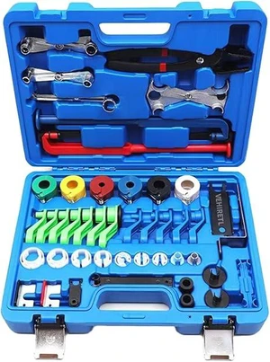 45pcs Master Quick Disconnect Tool Fuel Line Disconnect Tool Kit
for Automotive A/C Fuel & Transmission Systems, Fuel Line Removal and Separator Tool Set for GM Ford Chrysler and More 45pcs Master Quick Disconnect Tool Fuel Line Disconnect Tool Kit
for Automotive A/C Fuel & Transmission Systems, Fuel Line Removal and Separator Tool Set for GM Ford Chrysler and More