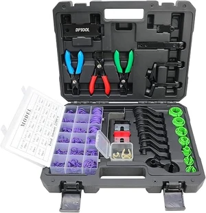 29pcs Master Quick Disconnect Tool Set
Fuel Line Disconnect and Removal Tool for A/C, Fuel and Transmission Cooler Lines with AC Disconnect Pliers and O Seal Kit 29pcs Master Quick Disconnect Tool Set
Fuel Line Disconnect and Removal Tool for A/C, Fuel and Transmission Cooler Lines with AC Disconnect Pliers and O Seal Kit