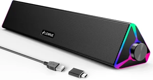 Computer Speakers for Desktop,PC Speakers with Single USB for Power and Stereo Sound,Touch Lights Gaming Speakers Sound bar for Desktop PC Laptop(USB-C Adapter Included) Computer Speakers for Desktop,PC Speakers with Single USB for Power and Stereo Sound,Touch Lights Gaming Speakers Sound bar for Desktop PC Laptop(USB-C Adapter Included)