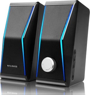 Computer Speakers for Desktop PC, Bluetooth AUX PC Speakers RGB Hi-Fi Stereo Sound, 14W AC Powered Monitor Speakers, Built-in Equalizer Modes, Desktop Speakers for PC and Laptop Computer Speakers for Desktop PC, Bluetooth AUX PC Speakers RGB Hi-Fi Stereo Sound, 14W AC Powered Monitor Speakers, Built-in Equalizer Modes, Desktop Speakers for PC and Laptop