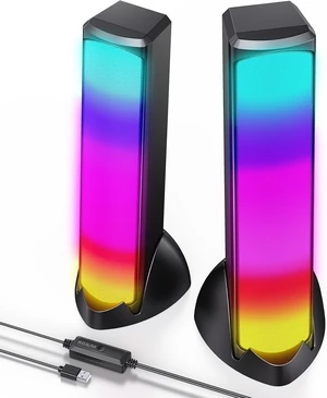 Computer Speakers, RGB PC Speakers, Gaming Speakers with Full Screen LED Breathing Light, 2.0 Channel Stereo Sound Desktop Speakers, USB Powered Speaker for Computer Desktop PC Laptop Monitor Computer Speakers, RGB PC Speakers, Gaming Speakers with Full Screen LED Breathing Light, 2.0 Channel Stereo Sound Desktop Speakers, USB Powered Speaker for Computer Desktop PC Laptop Monitor