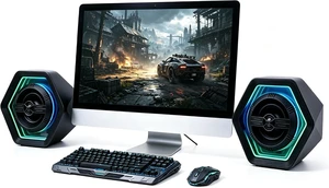Computer Speakers with 8 Modes RGB Lighting Effects 50W Loud Gaming Bluetooth Speakers Computer Speakers with 8 Modes RGB Lighting Effects 50W Loud Gaming Bluetooth Speakers