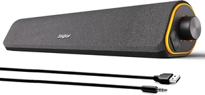 R50 Bluetooth Computer Speakers, USB Powered & 3.5 Aux Colorful LED Lights, Switch Button Clear & Rich Sound, Breathable Cloth,Surround Soundbar, Widely Application,Dark Grey R50 Bluetooth Computer Speakers, USB Powered & 3.5 Aux Colorful LED Lights, Switch Button Clear & Rich Sound, Breathable Cloth,Surround Soundbar, Widely Application,Dark Grey