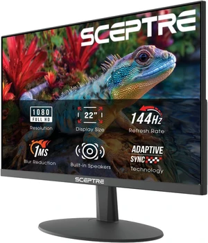 Sceptre 22-Inch Gaming Monitor, FHD 1080p, Up to 144Hz, HDMI, DisplayPort, Built-in Speakers, Machine Black Sceptre 22-Inch Gaming Monitor, FHD 1080p, Up to 144Hz, HDMI, DisplayPort, Built-in Speakers, Machine Black
