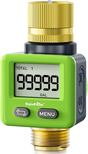 Brass Water Flow Meter, FlipScreen Gauge for RV Tank Measurement ±5% Measuring Accuracy, 4 ReadOut Modes, BiDirectional Install, Prevent Overfilling, DualTotal Counter, Extra Washers Brass Water Flow Meter, FlipScreen Gauge for RV Tank Measurement ±5% Measuring Accuracy, 4 ReadOut Modes, BiDirectional Install, Prevent Overfilling, DualTotal Counter, Extra Washers