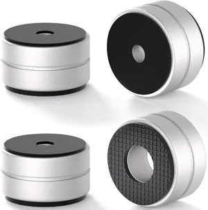 Aluminum Speaker Isolation Feet with Dual-Sided Silicone Pads, 30*17mm PC Case Feet with 6-32/M4/M6 Screws, Non-Slip Riser Feet for Turntable, Subwoofer, Amplifiers, Audio Equipment - Silver 4PCS Aluminum Speaker Isolation Feet with Dual-Sided Silicone Pads, 30*17mm PC Case Feet with 6-32/M4/M6 Screws, Non-Slip Riser Feet for Turntable, Subwoofer, Amplifiers, Audio Equipment - Silver 4PCS