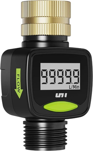 Water Flow Meter with Brass Inlet Metal Thread, ±5% Measure Accuracy, RV Water Tank Filling, Measure Gallon/Liter Flow Rate for Outdoor Garden Hose Watering, Lawn Sprinkler and Nozzle Sprayer Water Flow Meter with Brass Inlet Metal Thread, ±5% Measure Accuracy, RV Water Tank Filling, Measure Gallon/Liter Flow Rate for Outdoor Garden Hose Watering, Lawn Sprinkler and Nozzle Sprayer