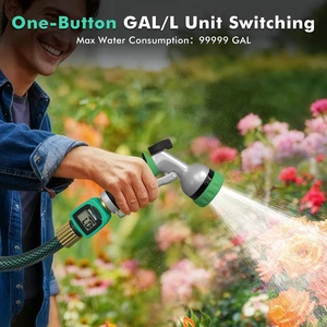 Heavy Duty Water Flow Meter with Brass Inlet & Outlet Measure Gallon/Liter Consumption and Flow Rate for Outdoor Garden Hose Watering, RV Water Tank Filling, Sprinkler, Nozzle Heavy Duty Water Flow Meter with Brass Inlet & Outlet Measure Gallon/Liter Consumption and Flow Rate for Outdoor Garden Hose Watering, RV Water Tank Filling, Sprinkler, Nozzle