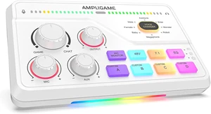 FIFINE SC8 Gaming Audio Mixer for Live Streaming with 7.1ch Surround sound For PC,RGB,Headphone Preamp,Mute Button,Volume Control,Optical Input,48V Phantom Power,3 EQ Modes,Game Chat Volume Balacnce FIFINE SC8 Gaming Audio Mixer for Live Streaming with 7.1ch Surround sound For PC,RGB,Headphone Preamp,Mute Button,Volume Control,Optical Input,48V Phantom Power,3 EQ Modes,Game Chat Volume Balacnce