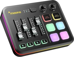 MAONO G3 Gaming Audio Mixer with Map Any Audio Sources for PC Streaming, Mixer with 4 Faders, 3 Submixes, dual PC setup, Noise Reduction, 57dB XLR input, Windows Arena control for Gamers & Streamers MAONO G3 Gaming Audio Mixer with Map Any Audio Sources for PC Streaming, Mixer with 4 Faders, 3 Submixes, dual PC setup, Noise Reduction, 57dB XLR input, Windows Arena control for Gamers & Streamers