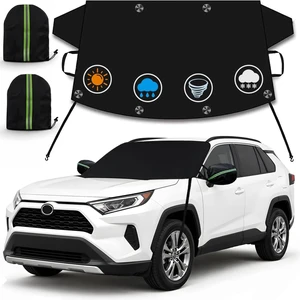 Windshield Cover for Ice and Snow, Car Windshield Snow Cover, Thicken Windshield Frost Cover Waterproof Windshield Snow Ice Cover with Side Mirrors Cover for Most SUVs Trucks (70"x 50") Windshield Cover for Ice and Snow, Car Windshield Snow Cover, Thicken Windshield Frost Cover Waterproof Windshield Snow Ice Cover with Side Mirrors Cover for Most SUVs Trucks (70"x 50")