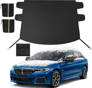 Windshield Cover for Ice and Snow, All-Season Car Windshield Cover with Heavy Duty Oxford Fabric, Windproof Front Window Protector Sun Shade with Mirror Covers for Cars, SUVs and Trucks Windshield Cover for Ice and Snow, All-Season Car Windshield Cover with Heavy Duty Oxford Fabric, Windproof Front Window Protector Sun Shade with Mirror Covers for Cars, SUVs and Trucks